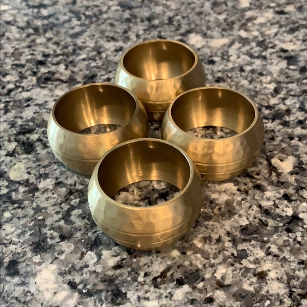 4 Gold/Brass Napkin Rings